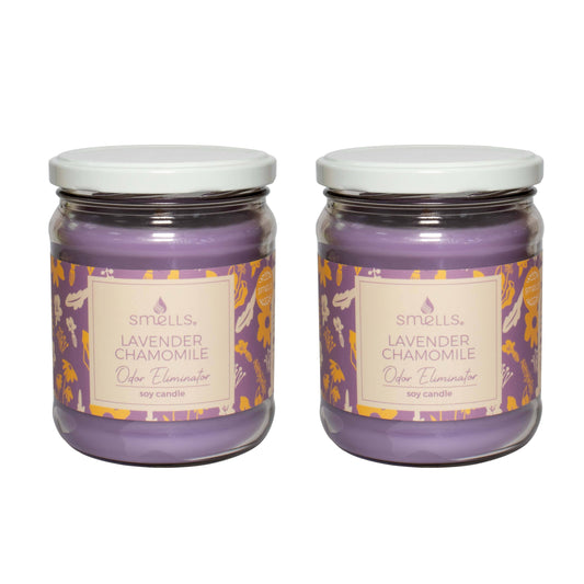 Lavender Chamomile Odor Eliminator Scented Candle, 12 oz (2-PACK)
