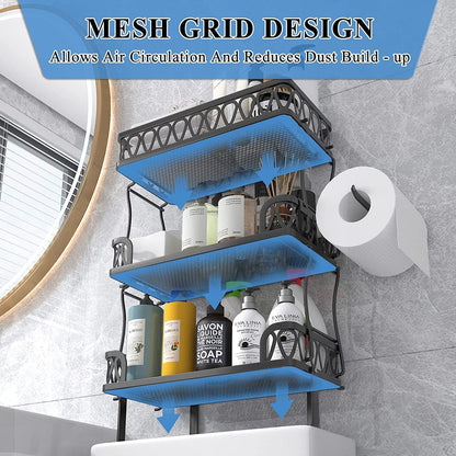 Stacking Shower  Shelf Toilet Rack 3 Layer Bathroom Organizer Metal
