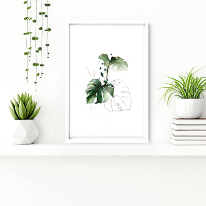 Modern tropical decor for Bathroom set of 3 wall art