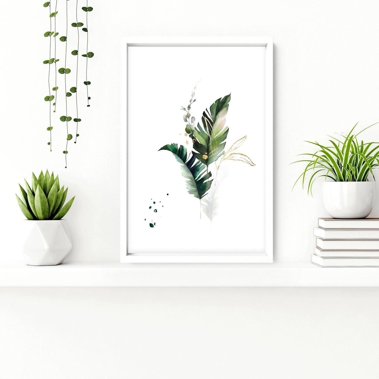 Modern tropical decor for Bathroom set of 3 wall art