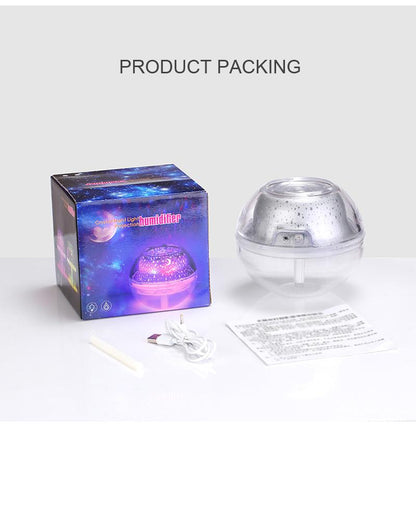 USB Crystal Night Lamp Projector 500ml Air Humidifier Desktop Aroma