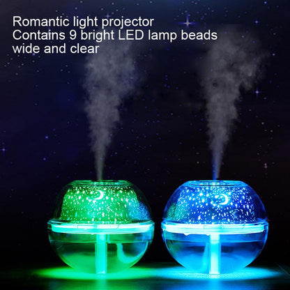 USB Crystal Night Lamp Projector 500ml Air Humidifier Desktop Aroma