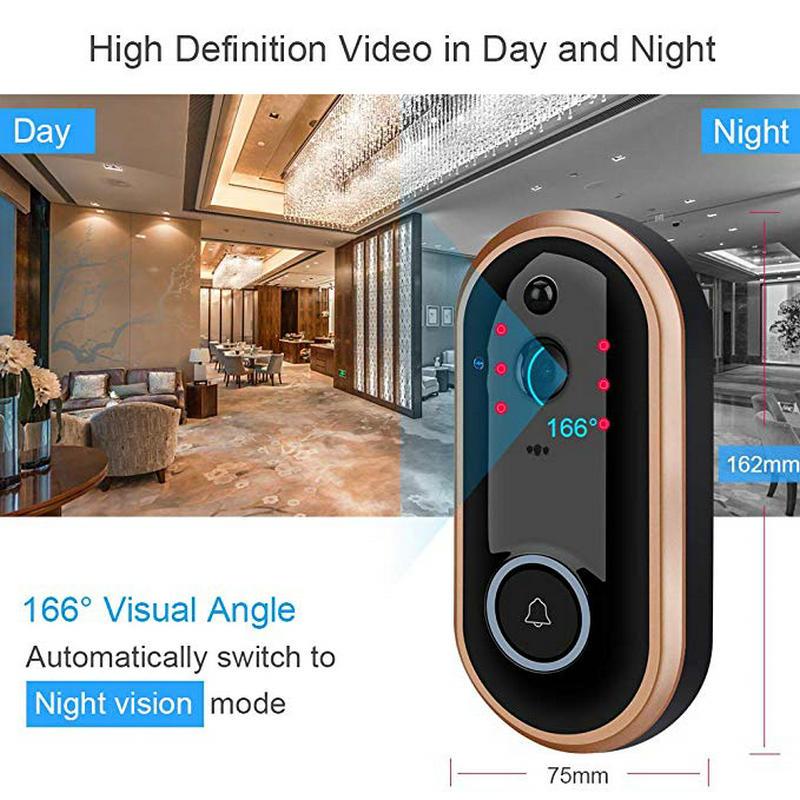 1080P Smart WIFI Doorbell Intercom Video Ring Door Bell With Camera IR