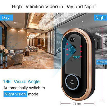 1080P Smart WIFI Doorbell Intercom Video Ring Door Bell With Camera IR