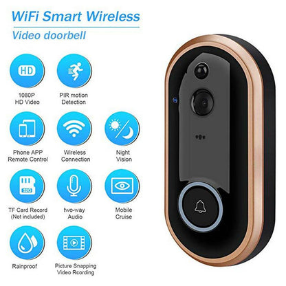 1080P Smart WIFI Doorbell Intercom Video Ring Door Bell With Camera IR