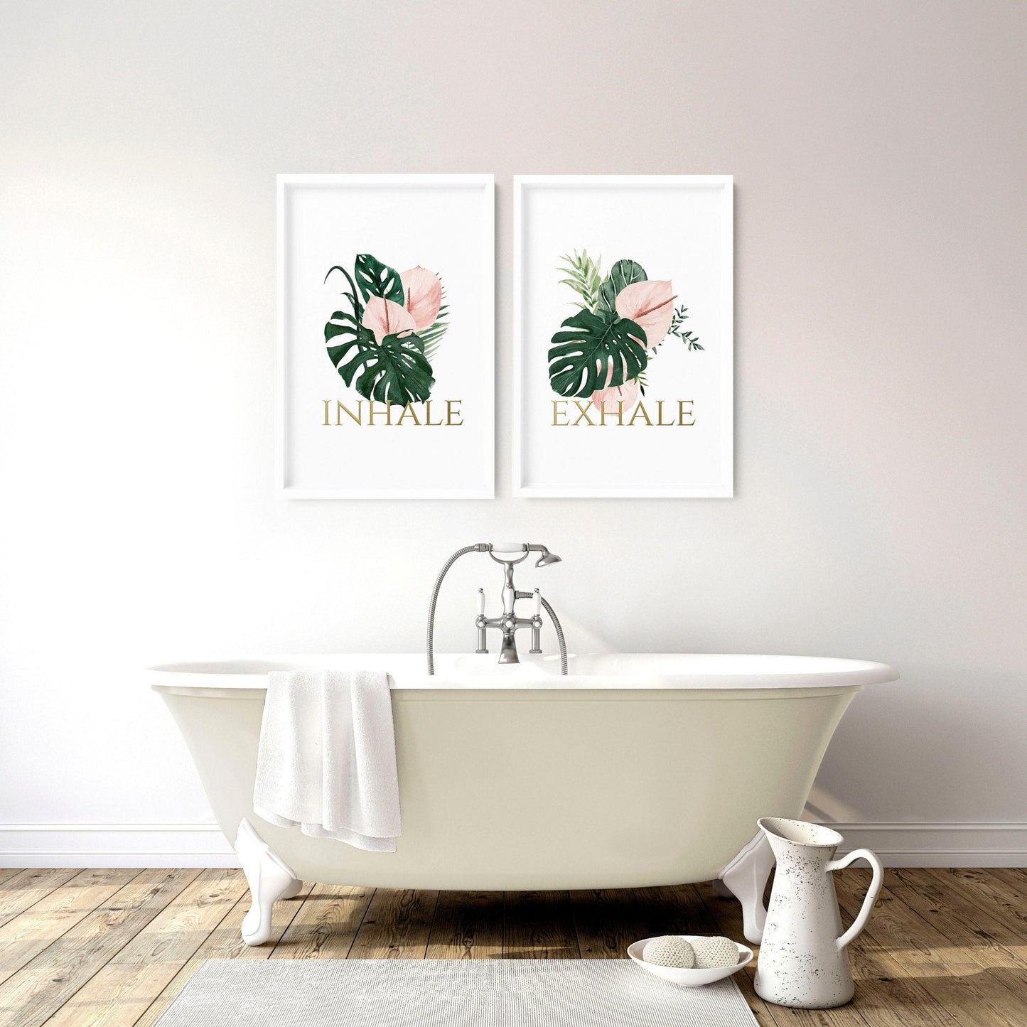 Relaxation wall art | set of 2 wall art prints for bathroom